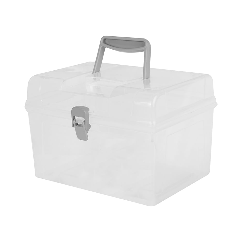 Caja organizadora con cajas Clear / Gris Estra elaborada en plástico.
