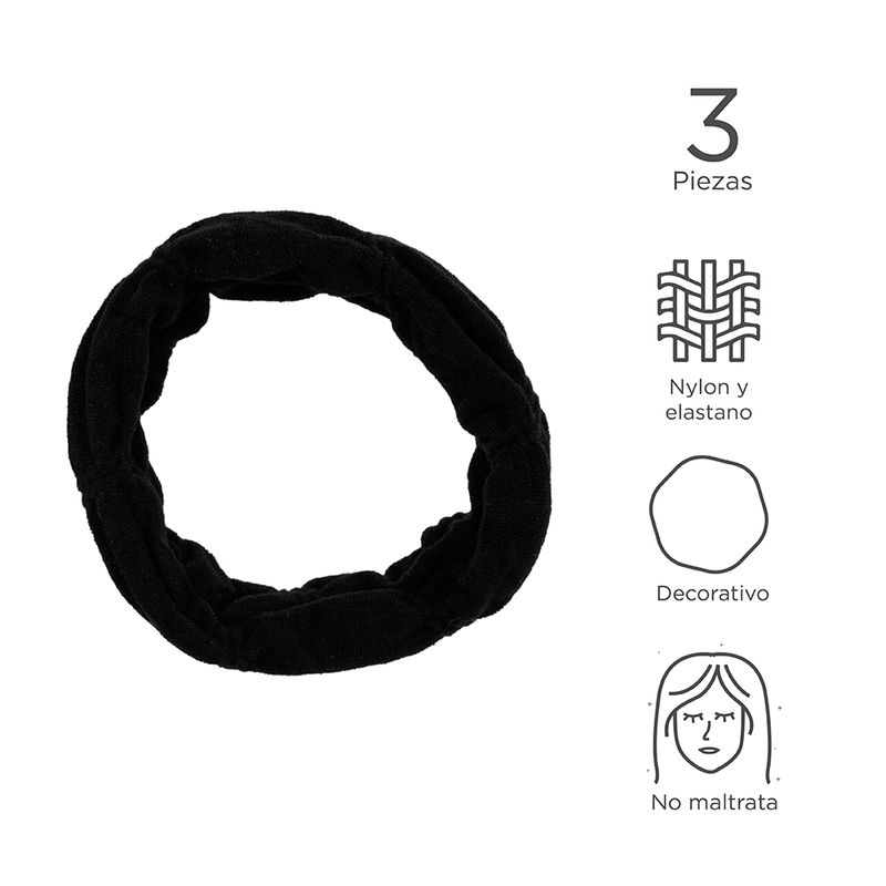 Paquete-De-Ligas-Para-El-Cabello-Suaves-Negro-3-Piezas-Stripped-Series-3-7363