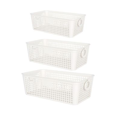 CESTO DE ALMACENAMIENTO CON ASAS DOBLES - 3 PIEZAS