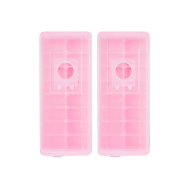 Molde Para Cubos De Hielo Rosa  2Pzas MINISO De Plástico Rosa 2 Piezas