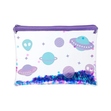 Estuche con Lentejuelas Espacial Transparente MINISO