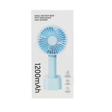 Ventilador De Mano Recargable Plástico Azul