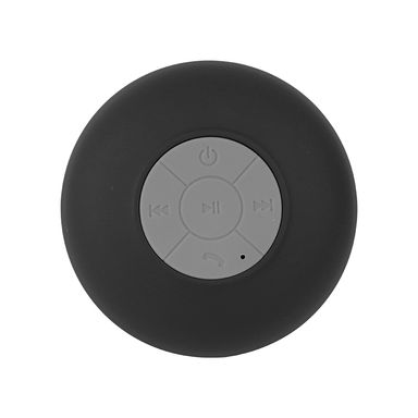 Bocina Inalámbrica Con Ventosa Waterproof IPX4 Sintética Negra 8x4 cm