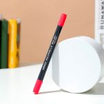 Plumon-A-Base-De-Agua-Doble-Punta-Rojo-Coral-168-12Cm-3-368