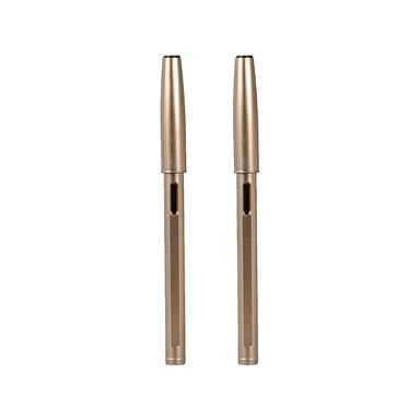 Pluma 0.28Mm De Gel Negro De Varilla  Dorada 2 Pzas