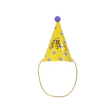Gorro de Cumpleaños con Corazones Morados