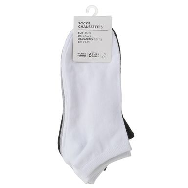 Set Calcetines para Mujer 6 Pares - Negro, Gris y Blanco 36-39
