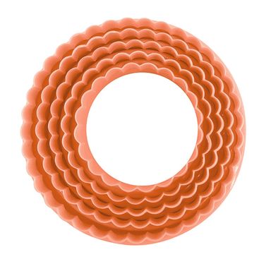 Set Cortadores De Galletas Naranjo  Miniso Redondos 5 Piezas Miniso