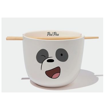 Tazón Con Palillos We Bare Bears Panda Estilo Bowl Porcelana China 1150 ml