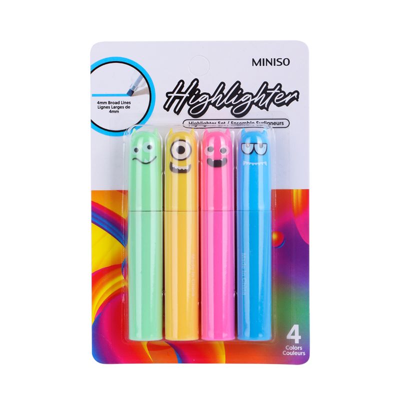 Set-Plumones-Miniso-Monstruos-Resaltadores-4-Piezas-1-13787
