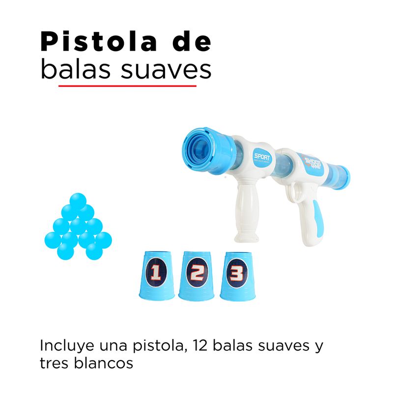 Pistola-De-Juguete-Bala-Suave-12-Bolas-con-vasos-azul-3-1983