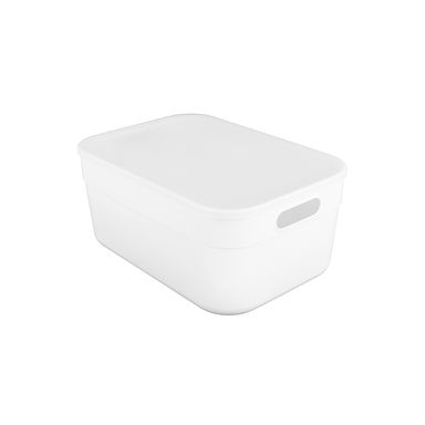 Caja De Plástico Con Tapa Blanca 36x25x16 cm