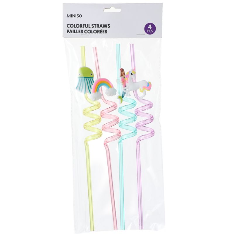 Set-De-Popotes-Miniso-Criaturas-M-gicas-Dise-os-Mixtos-Pl-stico-Multicolor-4-Piezas-1-13724