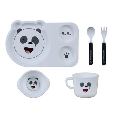 Set De Vajilla We Bare Bears Panda Plástico 5 Piezas