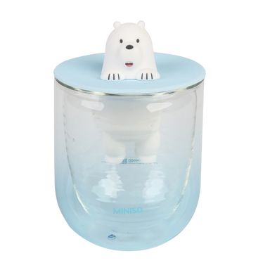 Vaso Con Tapa E Infusor Miniso Polar Doble Capa Vidrio 240 ml