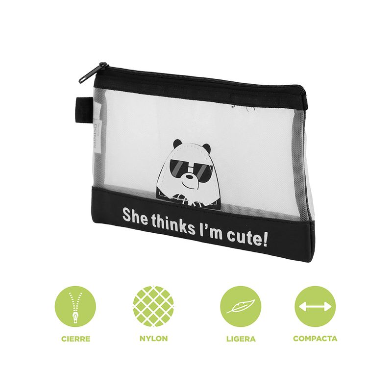 Portadocumentos-A6-Wbb-WE-BARE-BEARS-Panda-Malla-Transparente-Negro-20x12-cm-3-8527