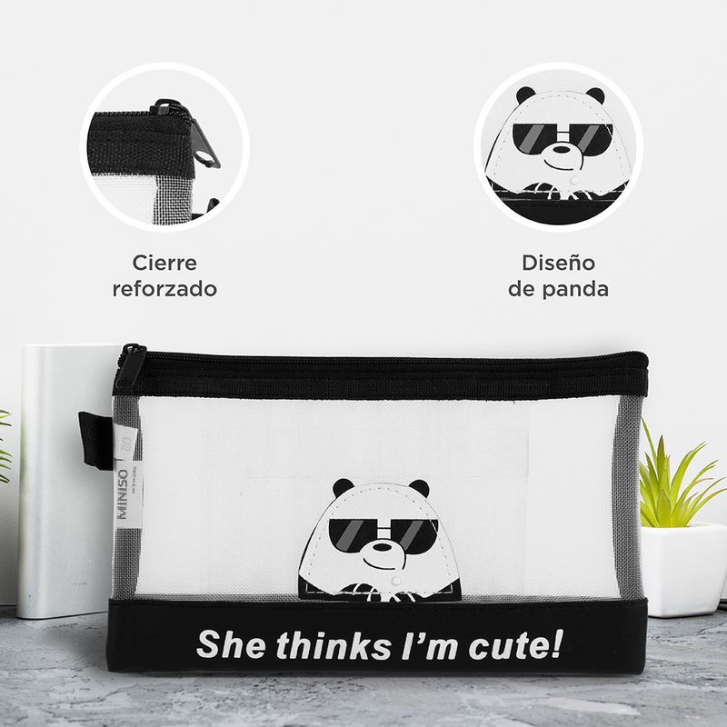 Portadocumentos-A6-Wbb-WE-BARE-BEARS-Panda-Malla-Transparente-Negro-20x12-cm-5-8527