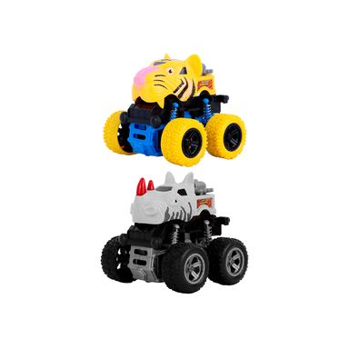 Set De Autos Rhinoceronte Y Tigre Miniso 2 piezas