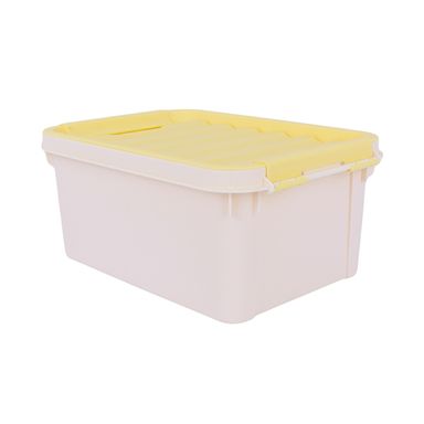 Caja De Almacenamiento Miniso Con Tapa Plástico Amarilla