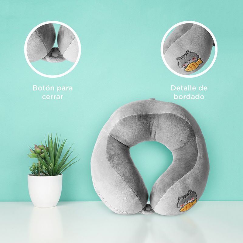 Almohada-De-Viaje-Miniso-Gatito-Con-Bordes-Levantados-Gris-5-14140