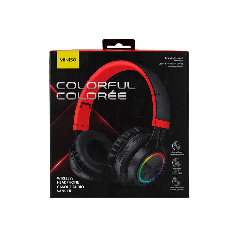 Aud-fonos-De-Diadema-Coloridos-Con-Luces-MINISO-Inal-mbricos-Rojo-91-9914