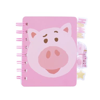 Libreta En Espiral Con Marcapaginas A7 Toy Story Collection De Hamm 70 Hojas-Disney TOY STORY Hamm Rayas Rosa 70 Hojas