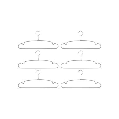 Ganchos Para Ropa Mate Anti-Deslizantes Xl Gris 6 Pzas MINISO