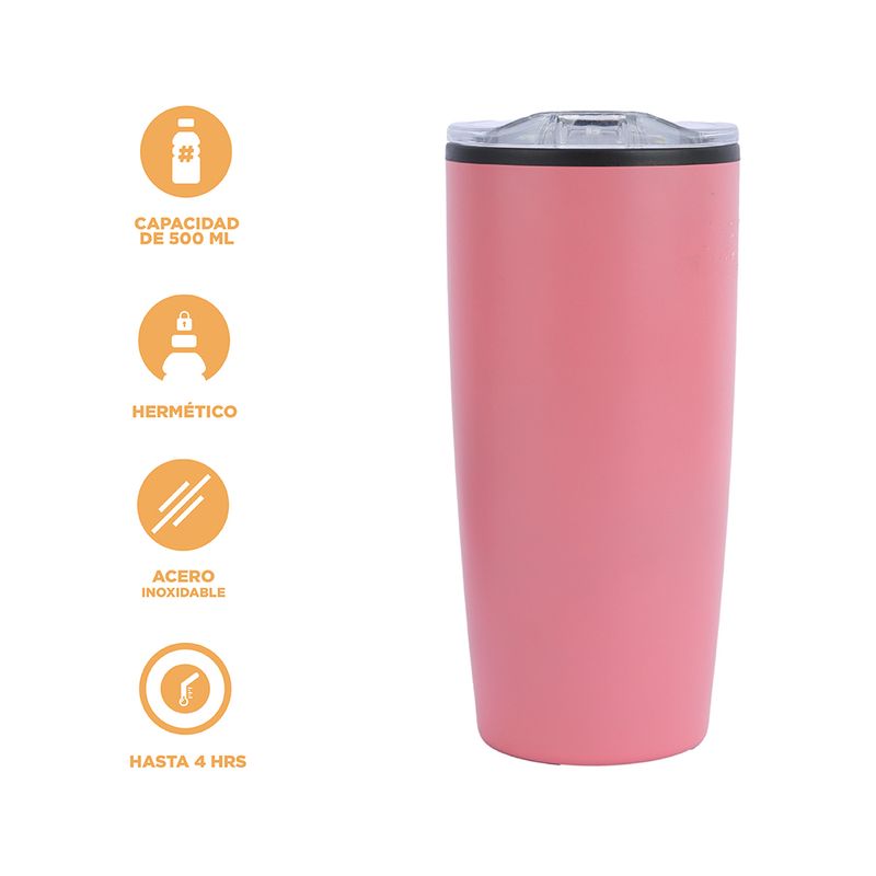 Vaso-De-Acero-Inoxidalbe-De-Color-Solido-Para-Coche-MINISO-Acero-inoxidable-Rosa-500-ml-4-10389