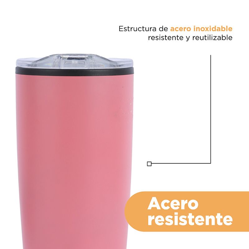 Vaso-De-Acero-Inoxidalbe-De-Color-Solido-Para-Coche-MINISO-Acero-inoxidable-Rosa-500-ml-7-10389