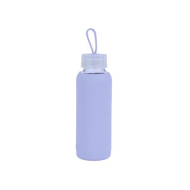 Botella Con Tapa Miniso  Violeta Vidrio 300 Ml Miniso