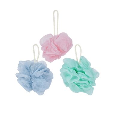 Set Esponjas De Baño Miniso Azul, Verde, Rosa