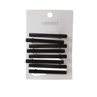 Set Broches Para Cabello Miniso Rectangulares Negros 8 Piezas