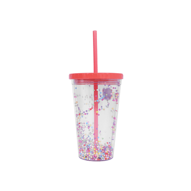 Vaso Con Bombilla De Doble Capa Con Decoraciones MINISO 450 ml