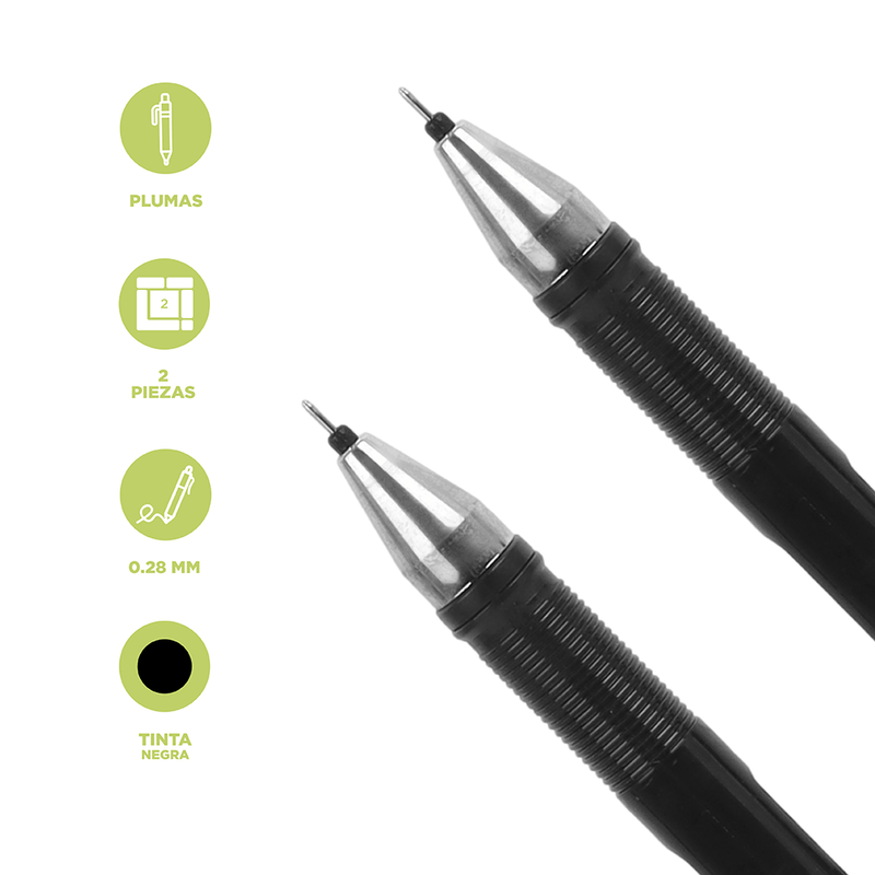 Pluma-0-28Mm-De-Gel-Negro-De-Varilla-Negro-2-Pzas-Tinta-Negra-0-28-mm-Negro-2-Piezas-4-3950