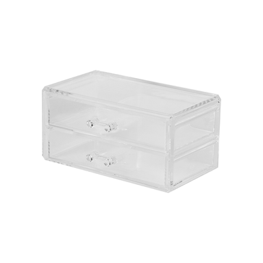 Gabinete De Plastico Con 2 Cajones Transparente Con 2 Cajones De Plástico 18.8x12x9.2 cm