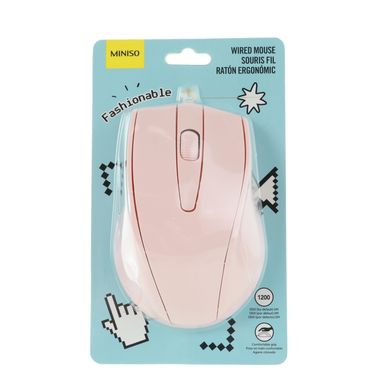 Mouse Alámbrico Miniso Rosa 1.2 m