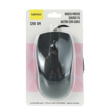 Mouse Alámbrico Miniso Negro 1.2 m