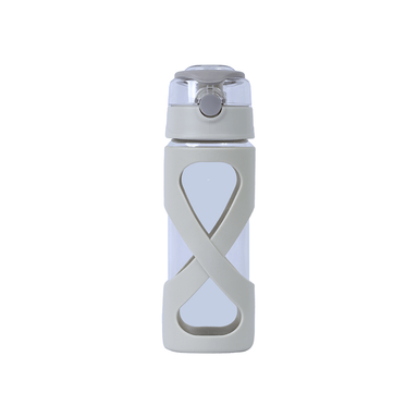 Botella de Vidrio Blanco Diseño Reloj de Arena Miniso 500 ml