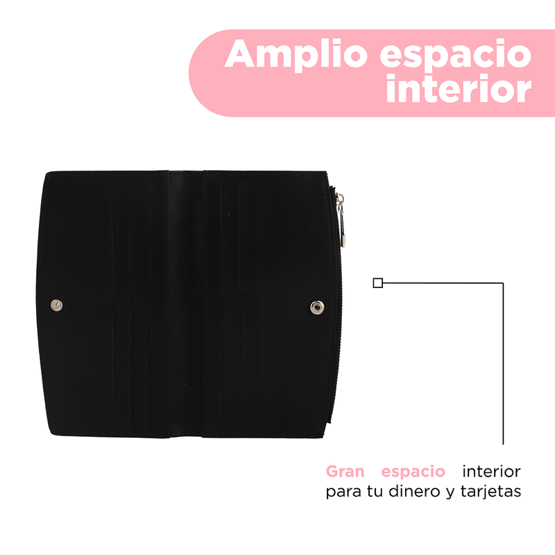 Cartera-Larga-Para-Mujer-Miniso-Con-Monedero-Sint-tica-Negra-19x11x2-cm-5-15870