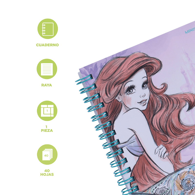 Libreta-De-Espiral-Disney-La-Sirenita-Pasta-Suave-Lila-21x14-2-cm-Rayas-40-Hojas-4-16042