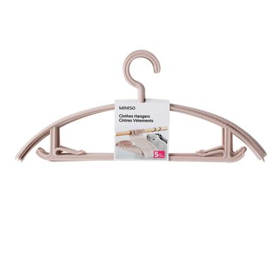 Gancho Para Ropa De Plastico De Color Solido Minimalista 5 Pcs Rosa 41 Cm Miniso 5 Piezas