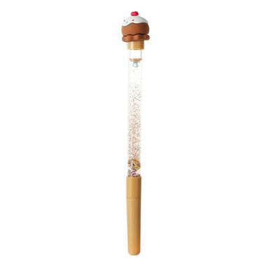 Pluma  De Gel Con Purpurina De La Serie Sweet Bunny 0.5 Mm  Cafe  Mini Family Miniso Osito Tinta Negra 0.5 mm