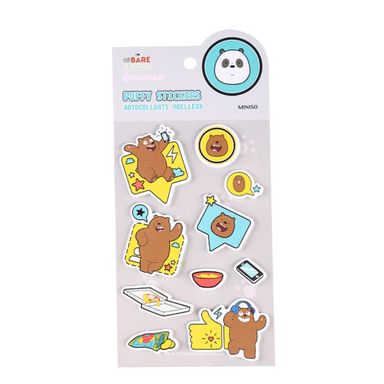 Plantilla De Stickers We Bare Bears Pardo 3D 10 Piezas
