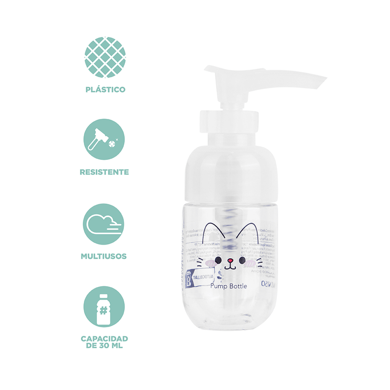 Botella-De-Viaje-Con-Dosificador-Miniso-Gatito-Animal-Faces-Pl-stico-30-ml-3-16439