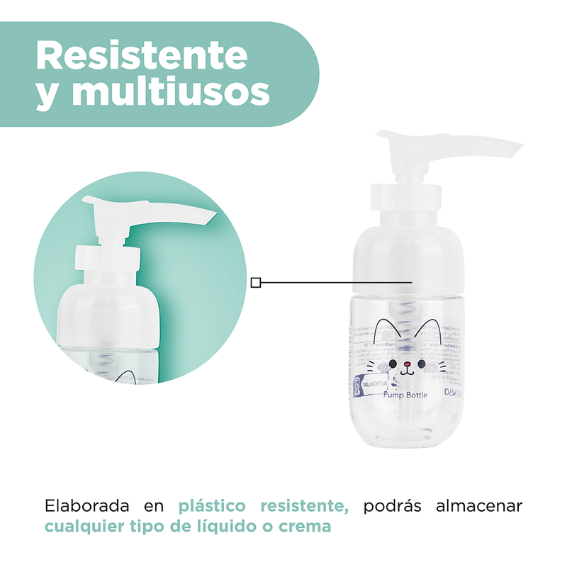 Botella-De-Viaje-Con-Dosificador-Miniso-Gatito-Animal-Faces-Pl-stico-30-ml-4-16439