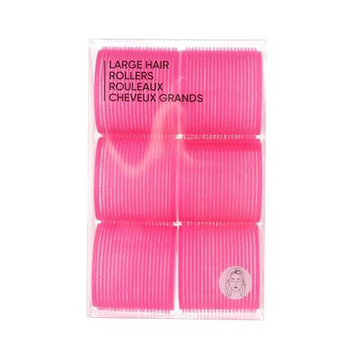 Set Tubos Para Cabello Miniso Autoadherentes Sintéticos Rosas 6.5x6.5 cm 6 Piezas