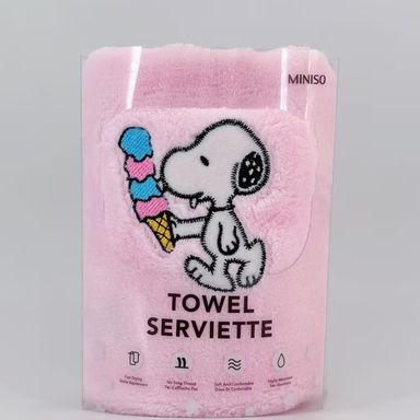 Toalla Para Manos Snoopy 100% Poliéster Rosa