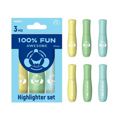 Set Plumones Disney Mickey Mouse Resaltadores 3 Piezas
