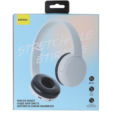 Audífonos De Diadema Miniso Inalámbricos Sintéticos Blancos BT 5.1