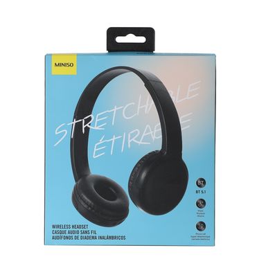 Audífonos De Diadema Miniso Inalámbricos Sintéticos Negros BT 5.1